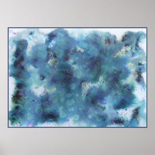 Abstract ontwerp in blauw. poster (Voorkant)