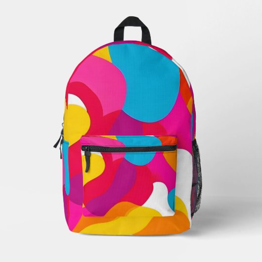 Abstract ontwerp in dynamische kleuren bedrukte rugzak (Voorkant)