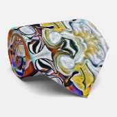 Abstract ontwerp in Gold en Blue Stropdas (Opgerold)