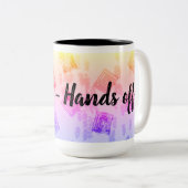  abstract ontwerp in levendige kleuren tweekleurige koffiemok (Voorkant rechts)