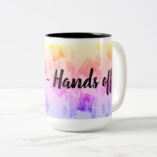 abstract ontwerp in levendige kleuren tweekleurige koffiemok (Voorkant rechts)