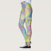 Abstract ontwerp in paars geel blauw leggings (Links)