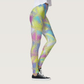 Abstract ontwerp in paars geel blauw leggings (Rechts)