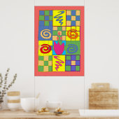 Abstract ontwerp in vierkanten poster (Keuken)