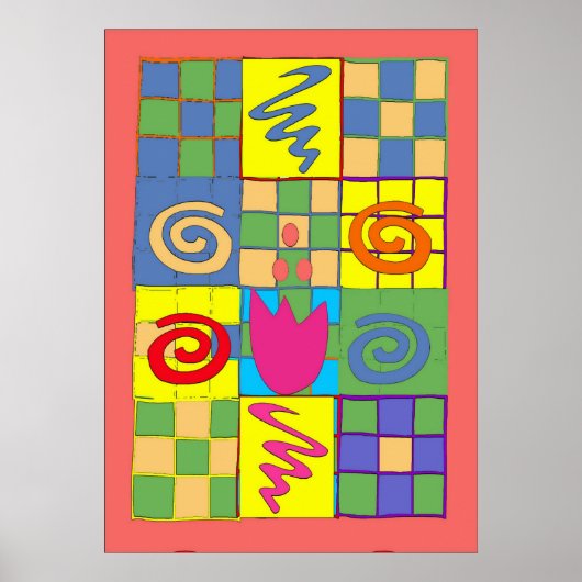 Abstract ontwerp in vierkanten poster (Voorkant)