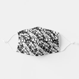 Abstract ontwerp in zwart-wit stoffen mondkapje
