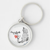 abstract ontwerp kat met inspirerende spreuk sleutelhanger (Voorkant)