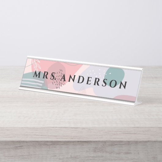 Abstract ontwerp | Kindergarten Naam van het leerb Bureau Naambordje (Voorkant)