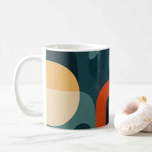 Abstract ontwerp koffiemok (Met donut)