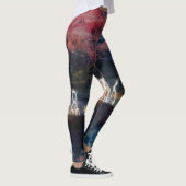 Abstract ontwerp, lichtend storm op zee leggings (Rechts)