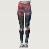 Abstract ontwerp, lichtend storm op zee leggings (Voorkant)