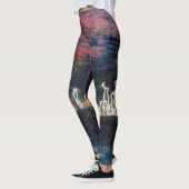 Abstract ontwerp, lichtend storm op zee leggings (Links)