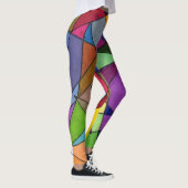 Abstract ontwerp, meestal acute hoeken, levendige  leggings (Rechts)