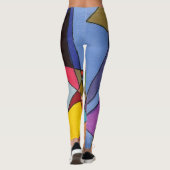 Abstract ontwerp, meestal acute hoeken, levendige  leggings (Achterkant)