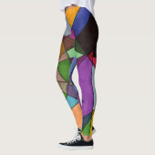 Abstract ontwerp, meestal acute hoeken, levendige  leggings (Links)