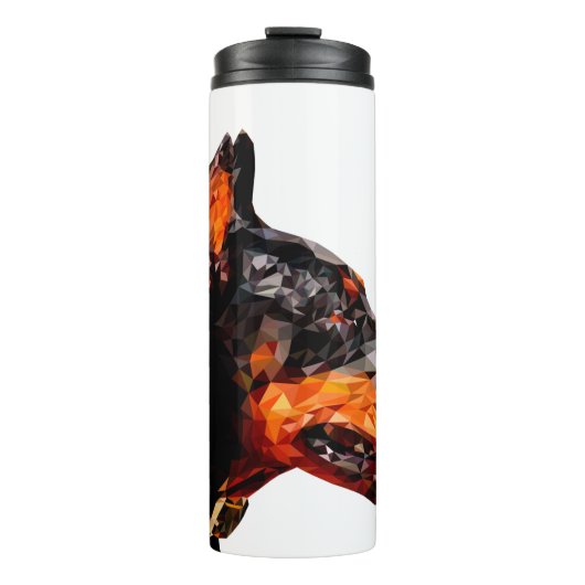 Abstract ontwerp met lage poly-driehoek thermosbeker (Voorkant)