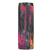 Abstract ontwerp met neonkleuren en aangepaste naa thermosbeker (Achterkant)