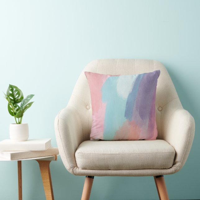 Abstract ontwerp met penseelstreken in kleur kussen (Stoel)