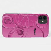 Abstract ontwerp met roze spiralen Case-Mate iPhone case (Achterkant (horizontaal))