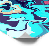 Abstract ontwerp met rustgevende turquoise tinten poster (Hoek)