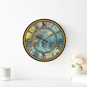 Abstract ontwerp met vlinders en bloemen grote klok (Huis)