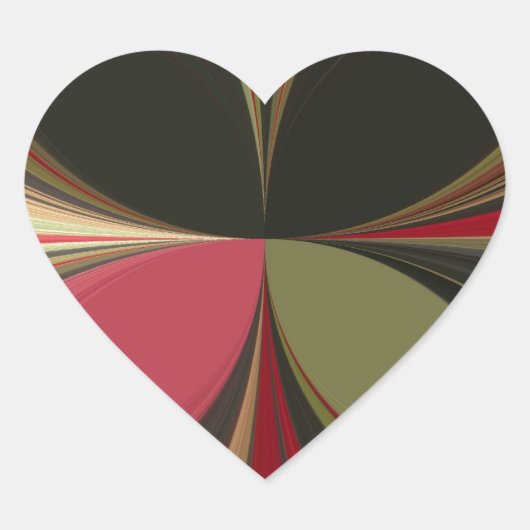 Abstract ontwerp met vloeiende lijnen Art Print Hart Sticker (Voorkant)
