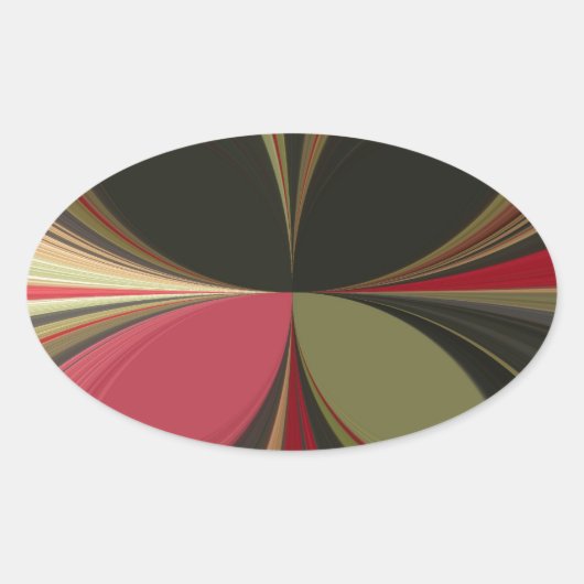 Abstract ontwerp met vloeiende lijnen Art Print Ovale Sticker (Voorkant)