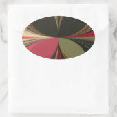 Abstract ontwerp met vloeiende lijnen Art Print Ovale Sticker (Tas)