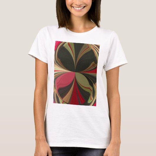 Abstract ontwerp met vloeiende lijnen Art Print T-shirt (Voorkant)