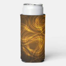 Abstract ontwerp met wervelende gouden lijnen seltzer blikjeskoeler