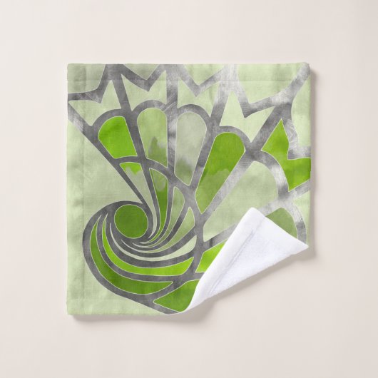 Abstract ontwerp, modern schilderen, spiraalvormen bad handdoek (Wasdoekje)
