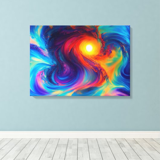 Abstract ontwerp, multikleurencanvas afdrukken (Insitu (Houten vloer))