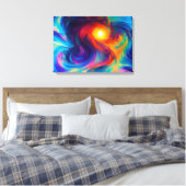 Abstract ontwerp, multikleurencanvas afdrukken (Insitu (Slaapkamer))