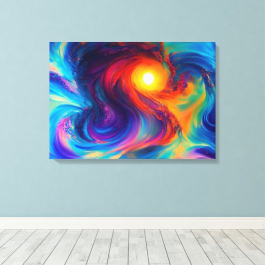 Abstract ontwerp, multikleurencanvas afdrukken (Insitu (Houten vloer))