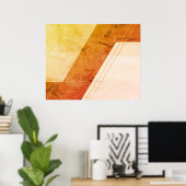 Abstract ontwerp op bruin+tan op moderne stijl muu poster (Thuiskantoor)