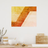 Abstract ontwerp op bruin+tan op moderne stijl muu poster (Keuken)