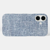 Abstract ontwerp op vervaagde denim Case-Mate iPhone case (Achterkant (horizontaal))