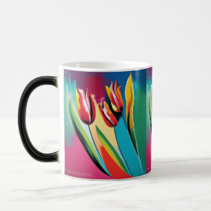 Abstract ontwerp rode tulpen magische mok