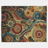 Abstract ontwerp Rood Blauw Goud Groen Fleece Deken (Voorkant (Horizontaal))
