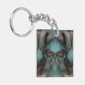 Abstract ontwerp Scary Viking-masker Sleutelhanger (Voorkant Links)