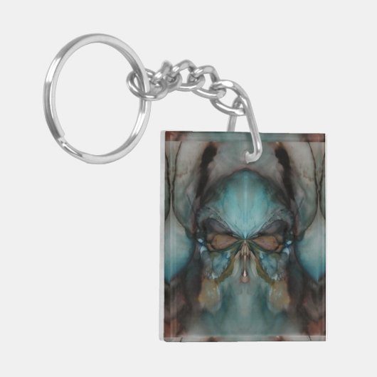 Abstract ontwerp Scary Viking-masker Sleutelhanger (Voorkant Links)