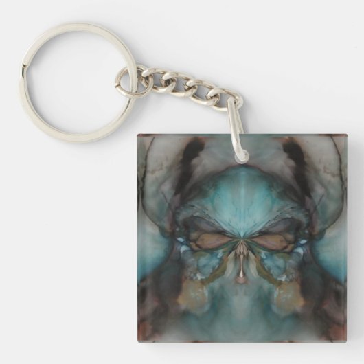 Abstract ontwerp Scary Viking-masker Sleutelhanger (Voorkant)