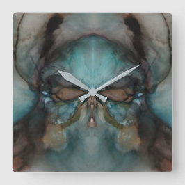 Abstract ontwerp Scary Viking-masker Vierkante Klok