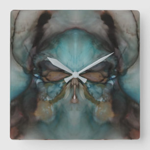 Abstract ontwerp Scary Viking-masker Vierkante Klok