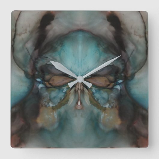 Abstract ontwerp Scary Viking-masker Vierkante Klok (Voorkant)