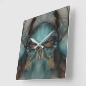 Abstract ontwerp Scary Viking-masker Vierkante Klok (Hoek)