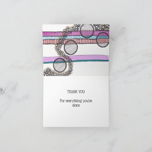 Abstract ontwerp, strepen, cirkels, bedankt kaart (Binnen)