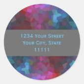 Abstract ontwerp terugkeeradres ronde sticker (Voorkant)