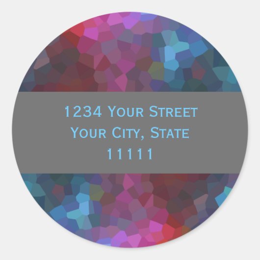 Abstract ontwerp terugkeeradres ronde sticker (Voorkant)