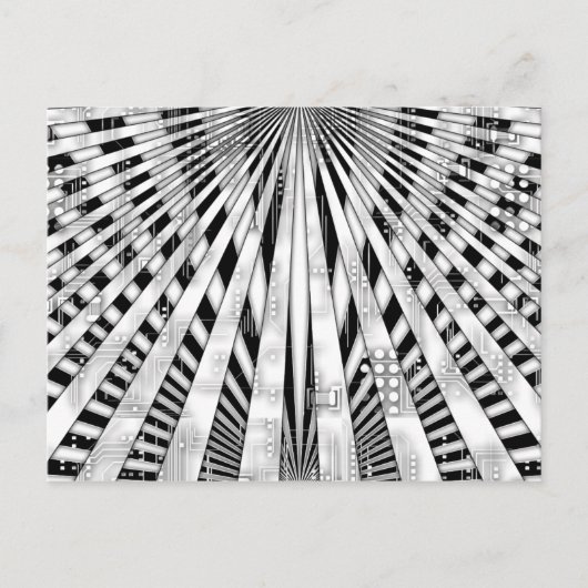 Abstract ontwerp van de Circuitry en de sunburst Briefkaart (Voorkant)